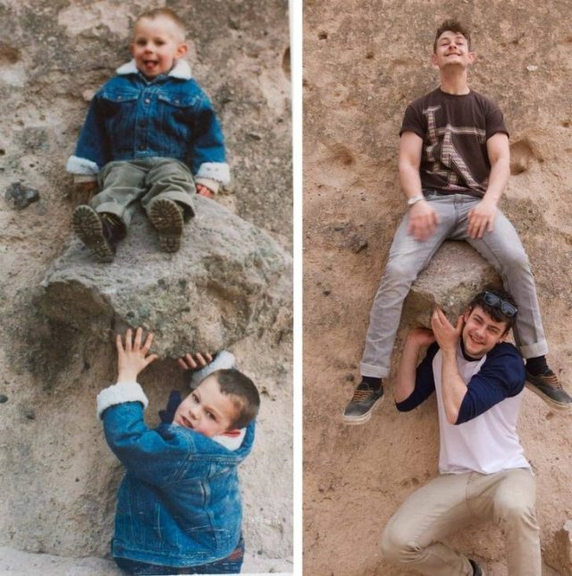 Then And Now: People Recreate Their Childhood Photos (22 pics) Then And Now: People Recreate Their Childhood Photos (22 pics)