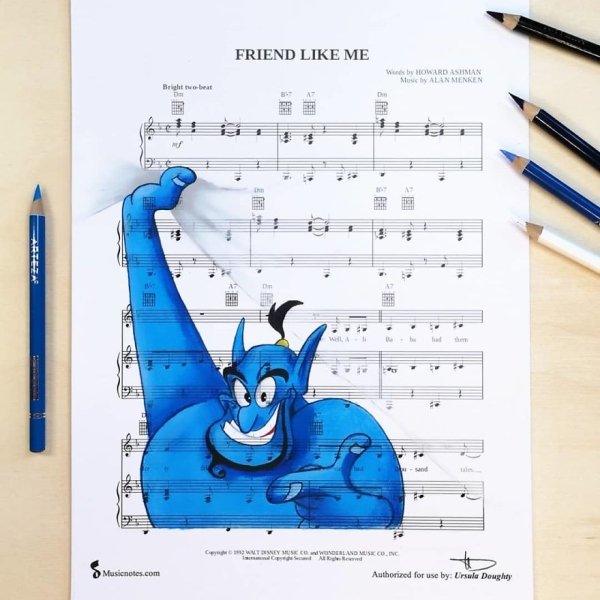 Music Sheet Drawings By Ursula Doughty (32 pics)