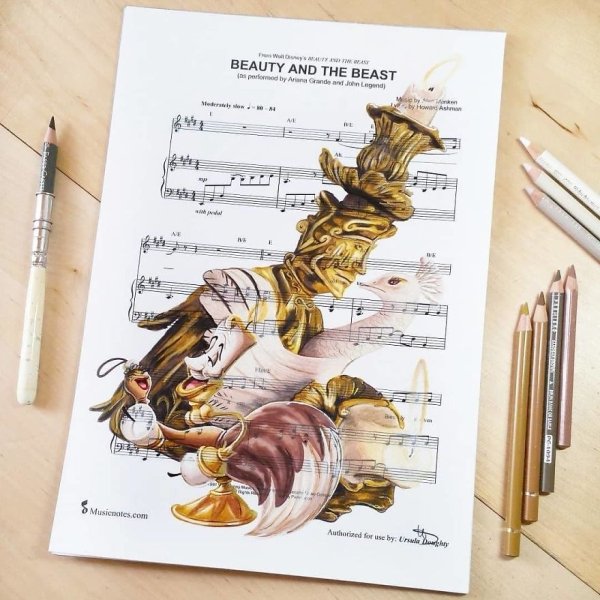 Music Sheet Drawings By Ursula Doughty (32 pics)