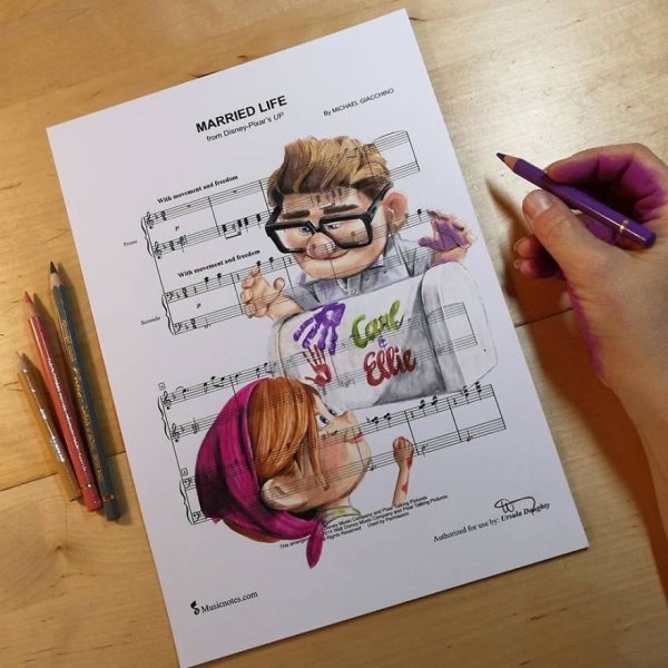 Music Sheet Drawings By Ursula Doughty (32 pics)