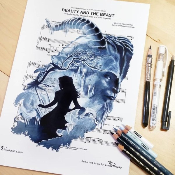 Music Sheet Drawings By Ursula Doughty (32 pics)