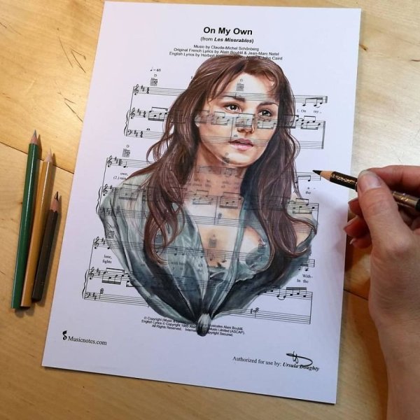 Music Sheet Drawings By Ursula Doughty (32 pics)