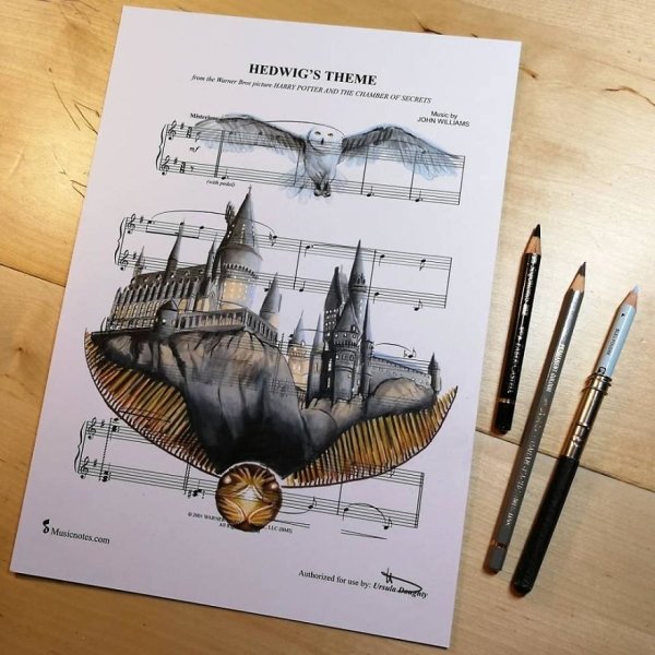 Music Sheet Drawings By Ursula Doughty (32 pics)