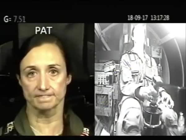 The Face Of A Woman Going From 1,5Gs To 7,5Gs And Then Back Down