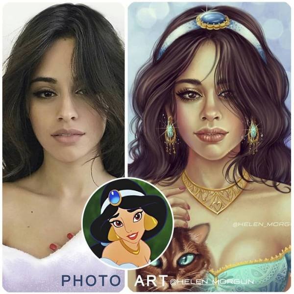 Helen Morgun Shows How Celebs Look If They Are Disney Characters (26 pics)