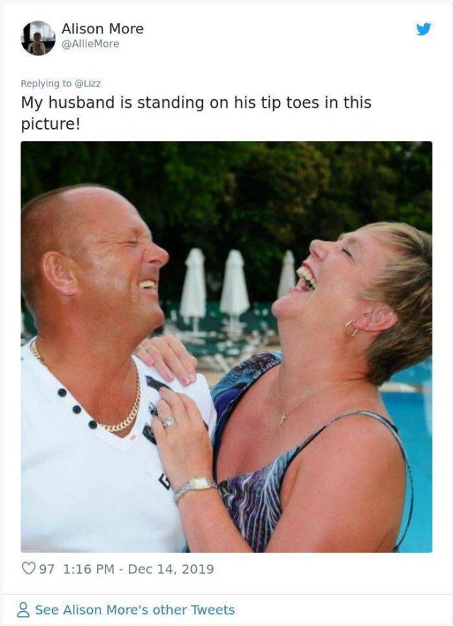 A Picture Of A Short Husband Went Viral (20 pics)