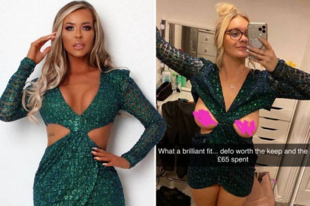 Online Shopping: Big-Breasted Model Tries On Dresses (13 pics)
