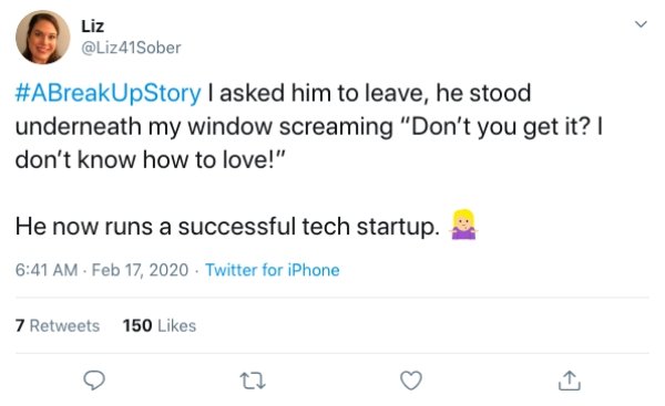 #ABreakUpStory Tweets (14 pics)