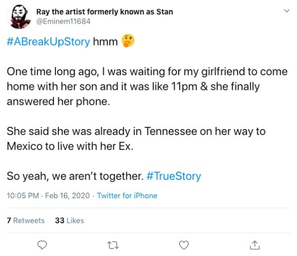 #ABreakUpStory Tweets (14 pics)