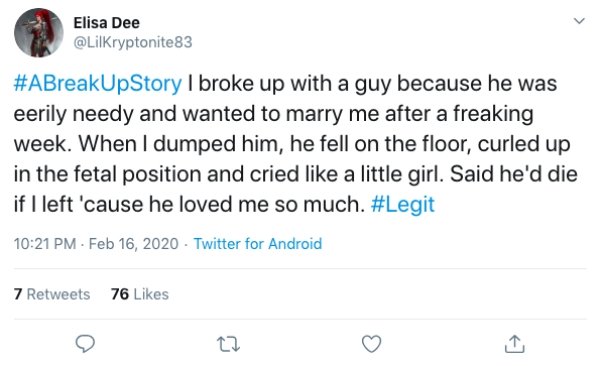 #ABreakUpStory Tweets (14 pics)