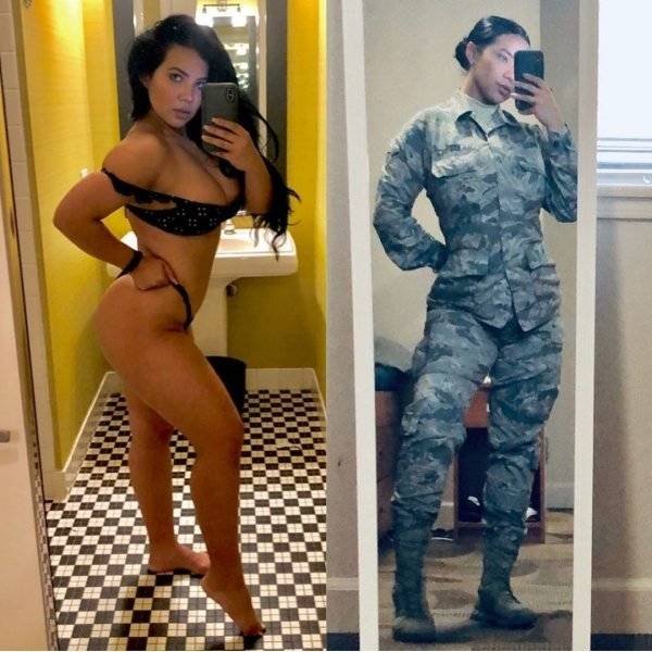 Girls With And Without Uniform (40 pics)