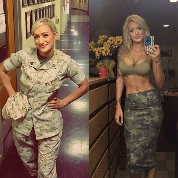 Girls With And Without Uniform (40 pics)