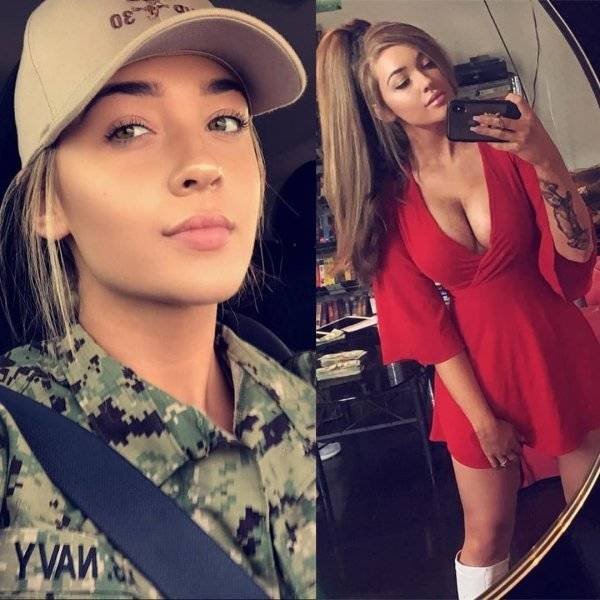 Girls With And Without Uniform (40 pics)
