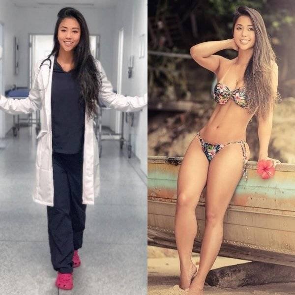 Girls With And Without Uniform (40 pics)