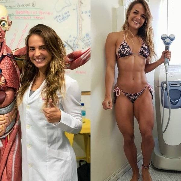 Girls With And Without Uniform (40 pics)