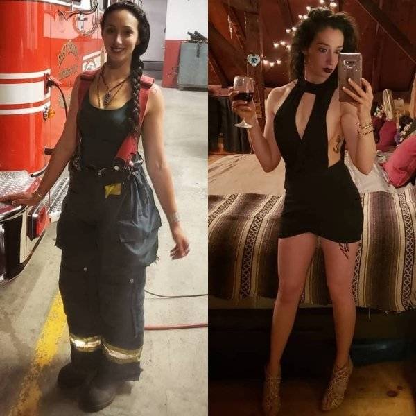 Girls With And Without Uniform (40 pics)