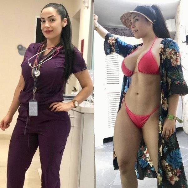 Girls With And Without Uniform (40 pics)