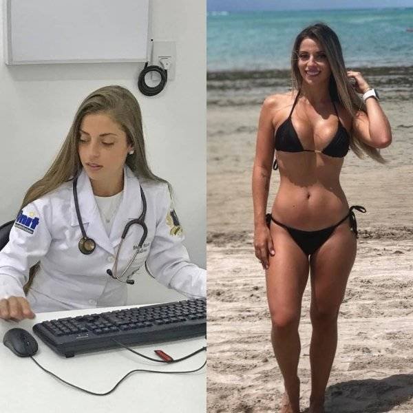 Girls With And Without Uniform (40 pics)