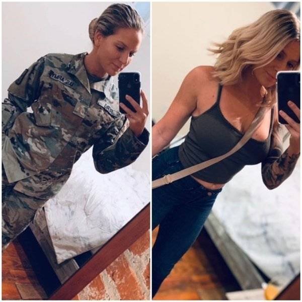 Girls With And Without Uniform (40 pics)
