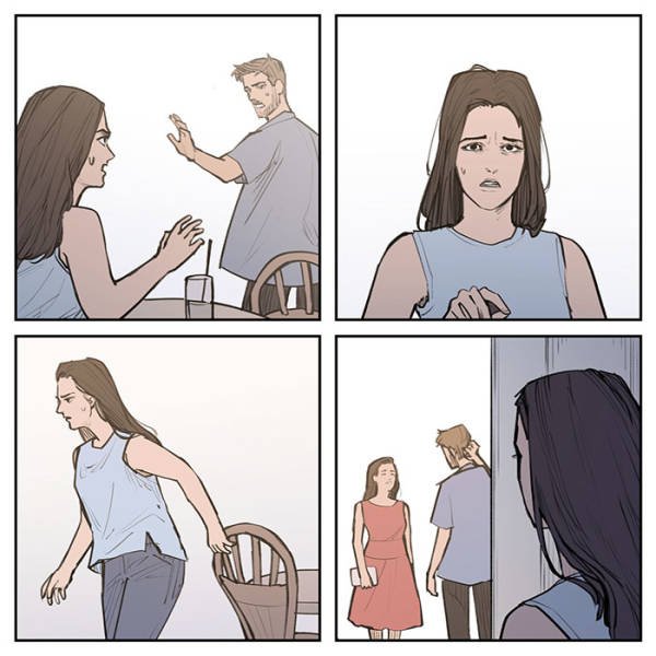 Artist's Interpretation Of A Backstory For "Distracted Boyfriend" Meme (10 pics)