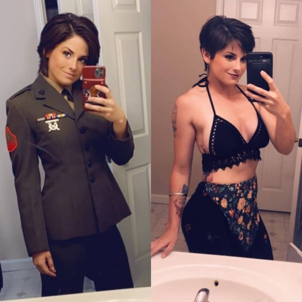 Girls With And Without Uniform (26 pics)