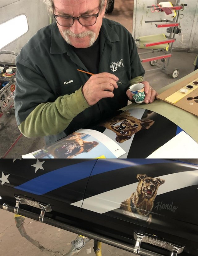 Motorcycle Artist Customized Casket For A Killed Police K-9 (13 pics)