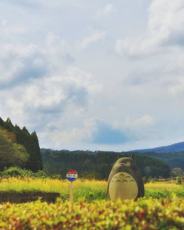 Japanese Elderly Couple Created A Real-Life Totoro Bus Stop (31 pics)