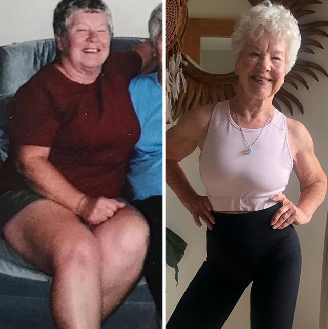 Then And Now: Granny Transformed Her Body (24 pics)