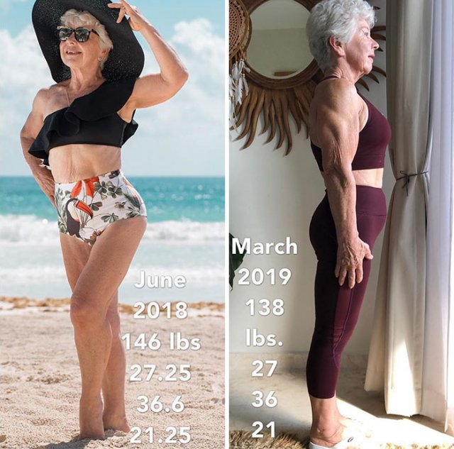Then And Now: Granny Transformed Her Body (24 pics)