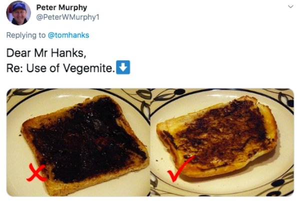 Australians' Reaction On How Tom Hanks Is Using Vegemite Under Quarantine (19 pics)