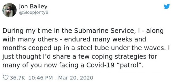 Former Submariner Shares Sanity Tips During Isolation (12 pics)