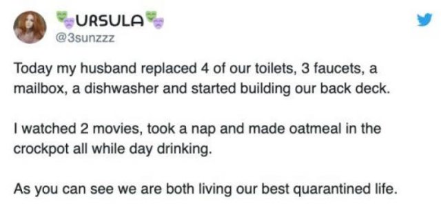 Quarantined Married Life Tweets (24 pics)