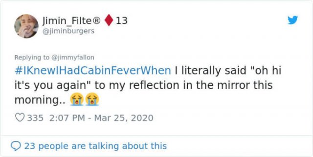 #IKnewIHadCabinFeverWhen Tweets (30 pics)