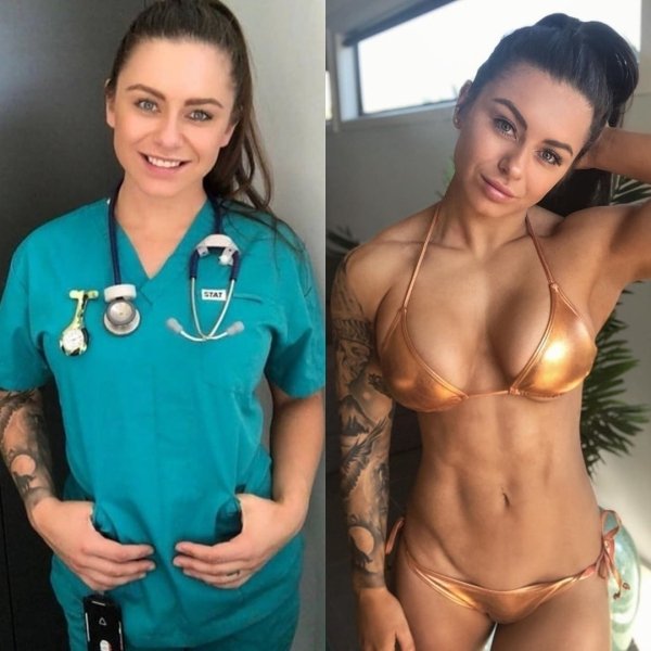 Girls With And Without Uniform (30 pics)