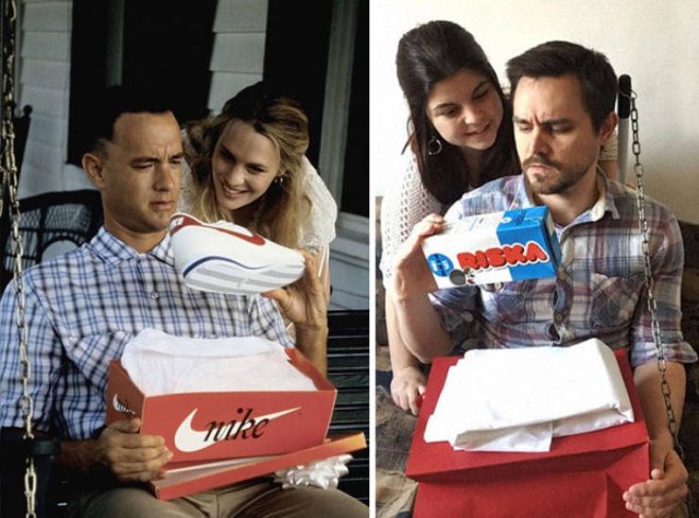 Couple Recreate Famous Movie Scenes (21 pics)