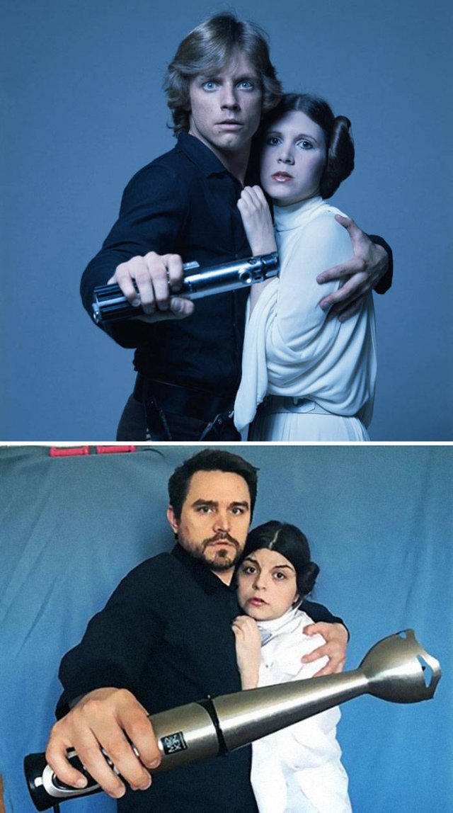 Couple Recreate Famous Movie Scenes (21 pics)