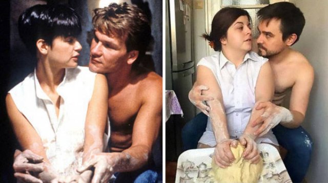 Couple Recreate Famous Movie Scenes (21 pics)