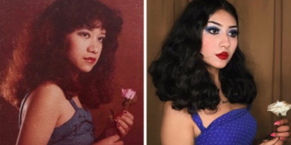 Women Recreating Their Mothers Old Photos (33 pics)