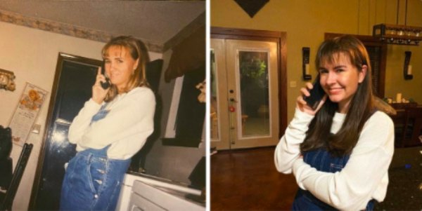 Women Recreating Their Mothers Old Photos (33 pics)