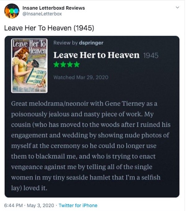 Letterboxd Fan Movie Reviews (35 pics)