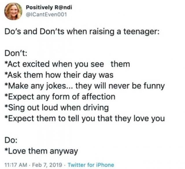 Raising Teenagers Tweets (20 pics)