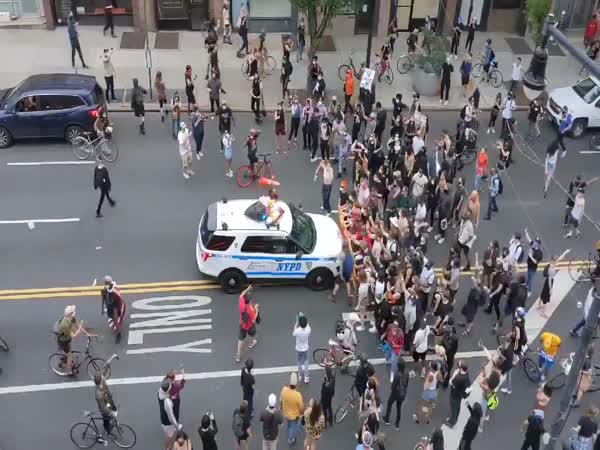 NYPD Vehicles Driving Into Protesters In Brooklyn