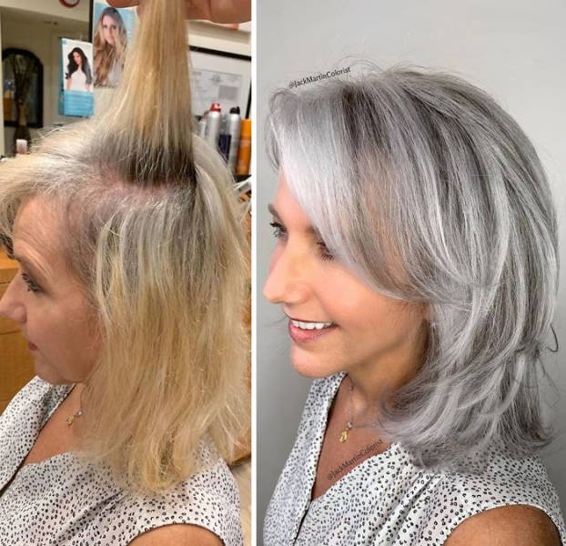 Great Gray Hair Hairstyles (35 pics)