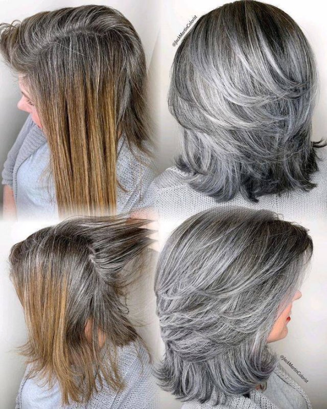 Great Gray Hair Hairstyles (35 pics)