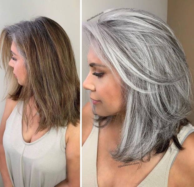 Great Gray Hair Hairstyles (35 pics)