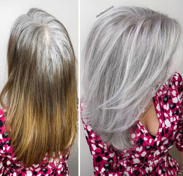 Great Gray Hair Hairstyles (35 pics)