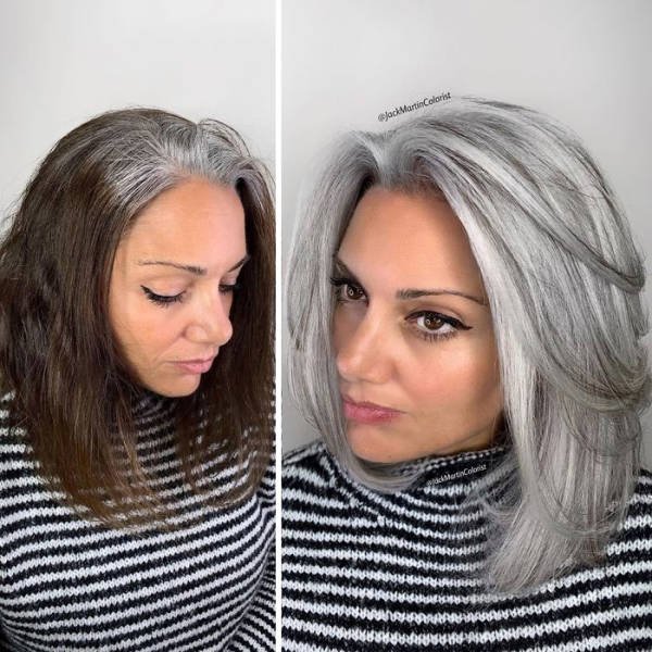 Great Gray Hair Hairstyles (35 pics)