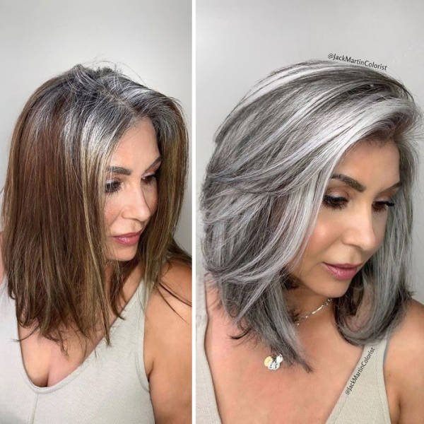 Great Gray Hair Hairstyles (35 pics)