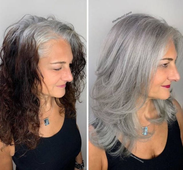 Great Gray Hair Hairstyles (35 pics)