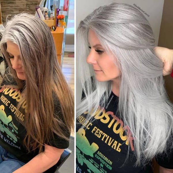 Great Gray Hair Hairstyles (35 pics)